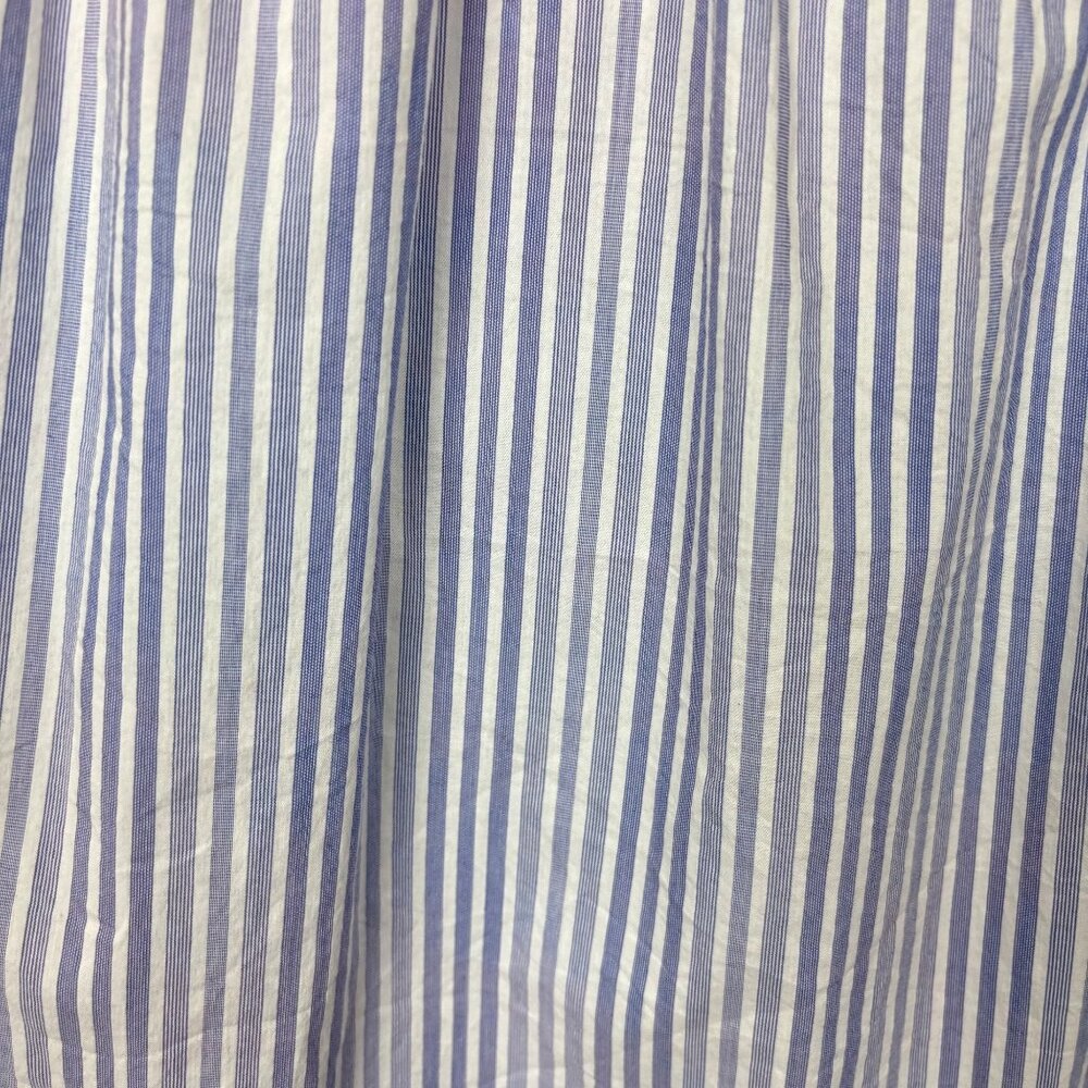 Free People S Off The Shoulder Striped Blouse With Bell Sleeves Blue White Boho - Picture 6 of 6